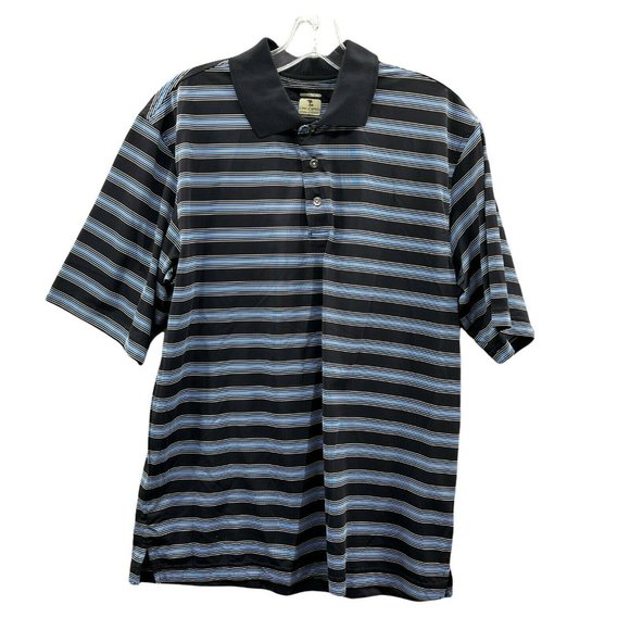 Lone Cypress Pebble Beach Golf Polo Shirt Mens Medium Blue Striped Short… - Picture 1 of 6